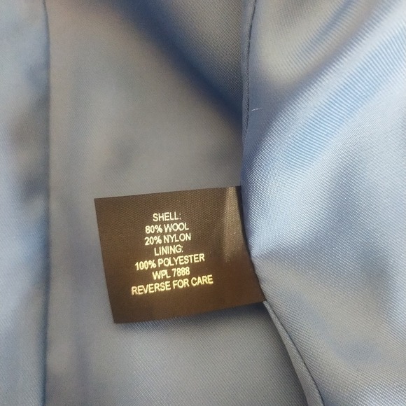 Anne Klein Women's Blue Wool Blend Double Breasted Hooded Peacoat Size M - Picture 8 of 8